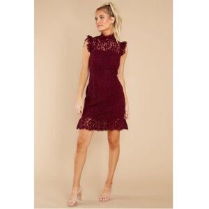 Storia 'Learn To Love' Wine Lace Dress